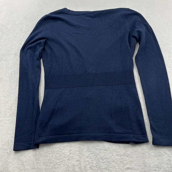 Lilly Pulitzer S Silk Cotton Navy Blue V Neck Button Cardigan Soft Sweater - Picture 10 of 12